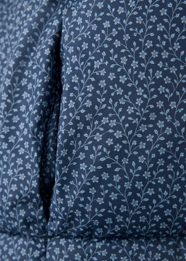 Long floral anorak — Night Blue