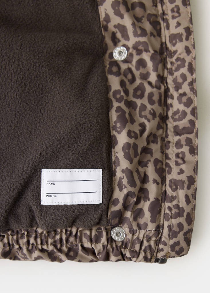 Leopard print padded anorak — Brown