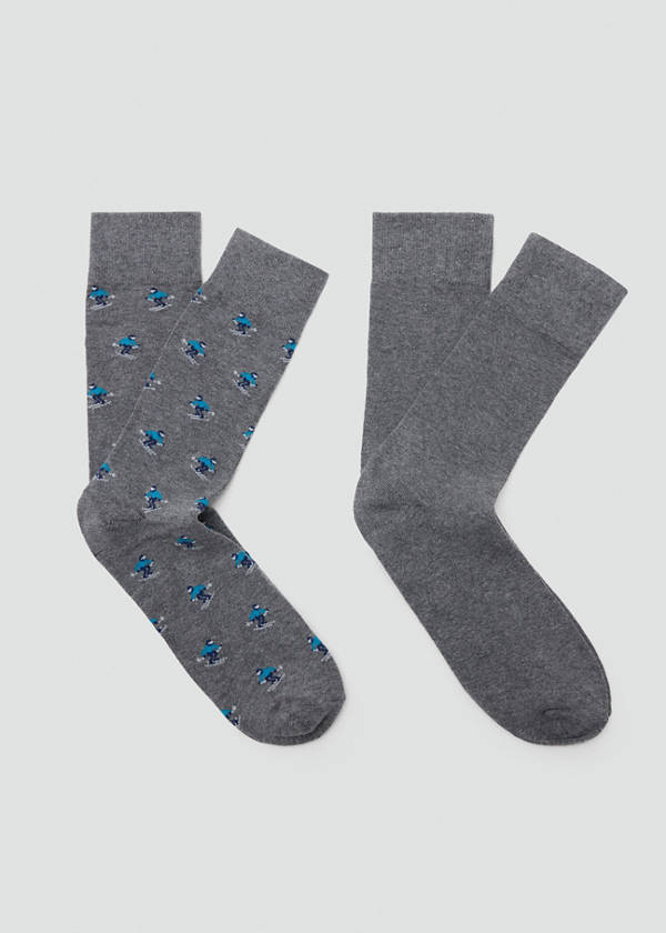 2 pack mixed socks — Grey
