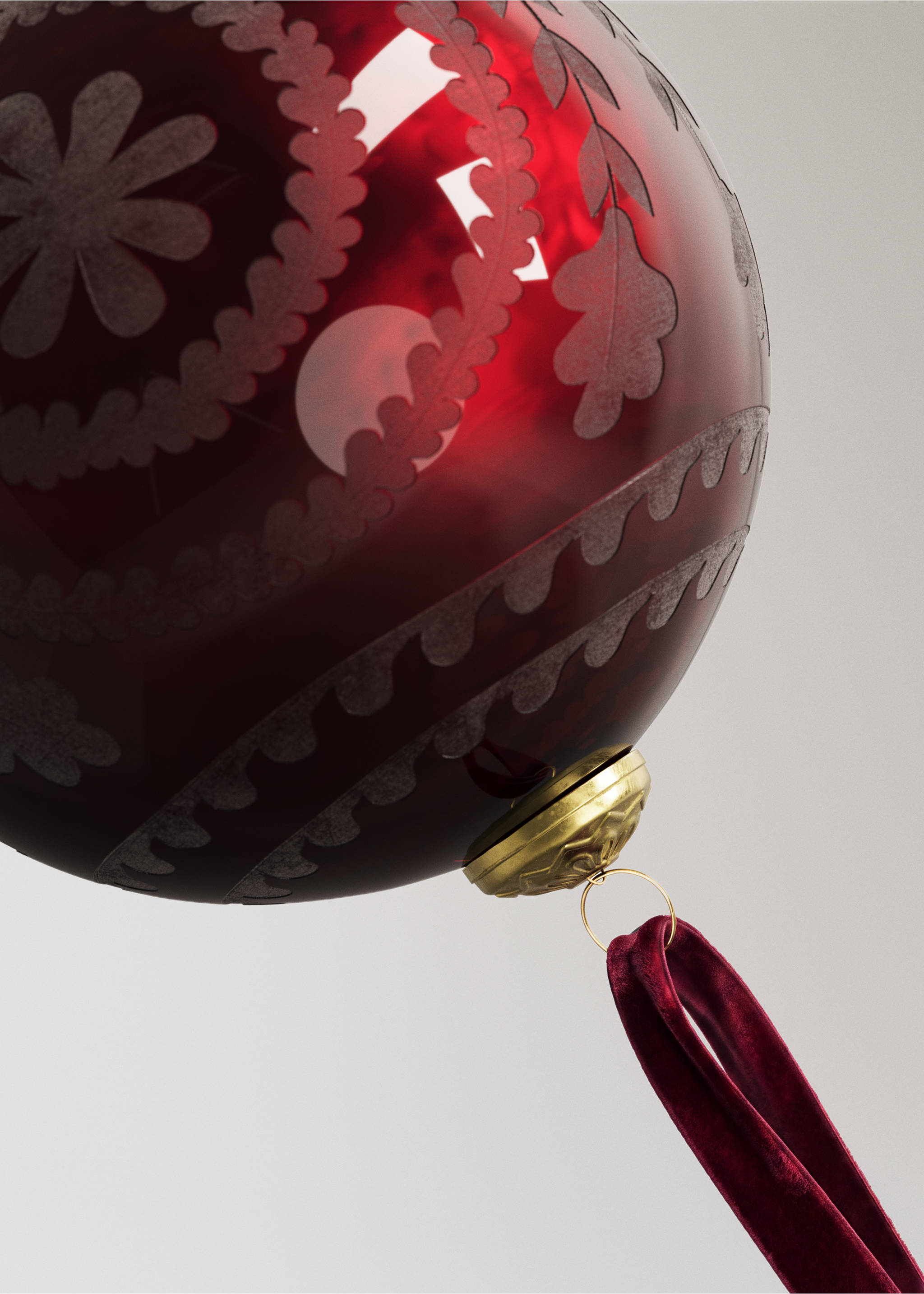 Weihnachtsbaumschmuck in Kugelform - Detail des Artikels 1, Rot. Ref: 37016737-00.