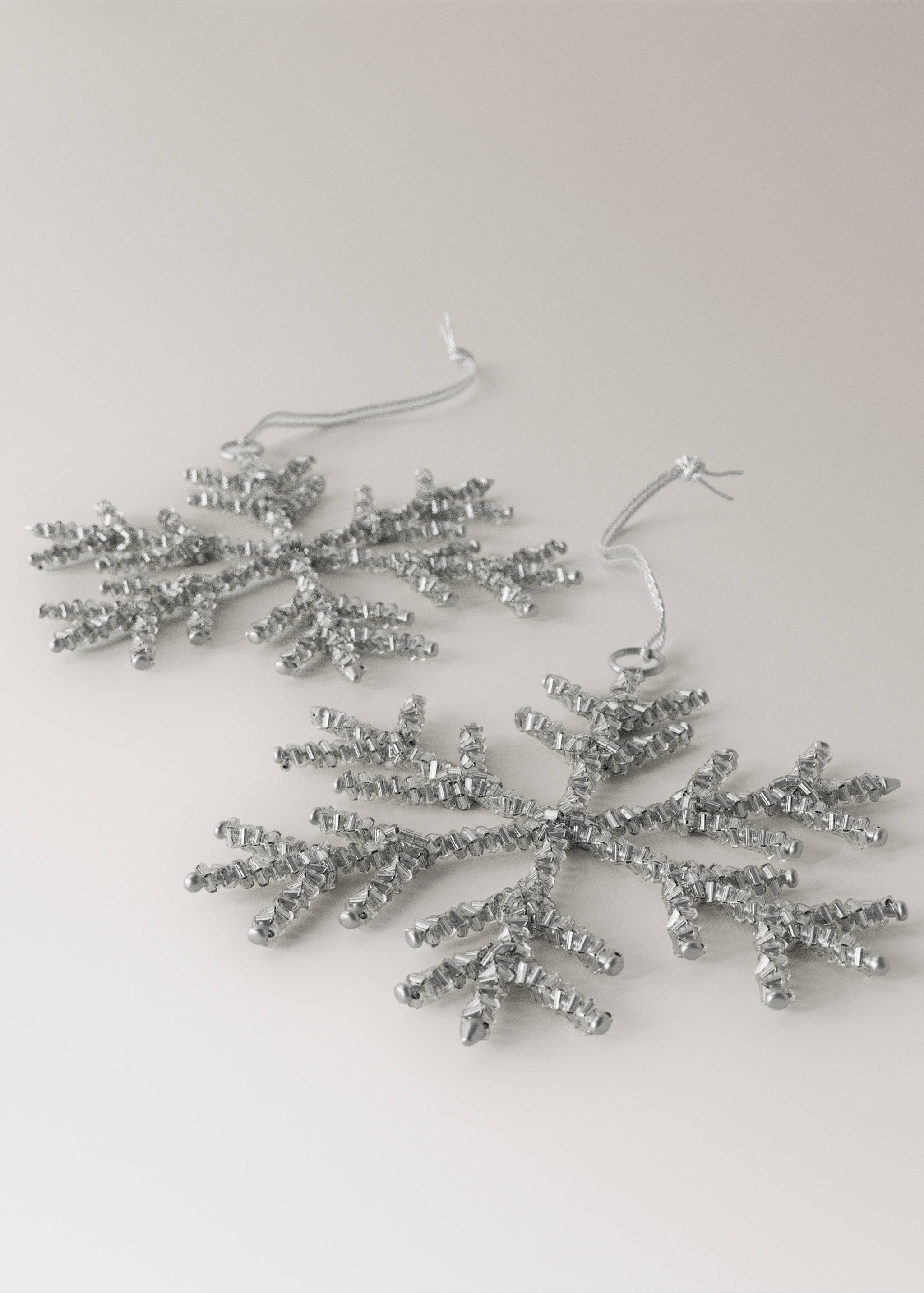 Set Weihnachtsbaum-Eisdekorationen - Detail des Artikels 2, Silber. Ref: 37016740-00.