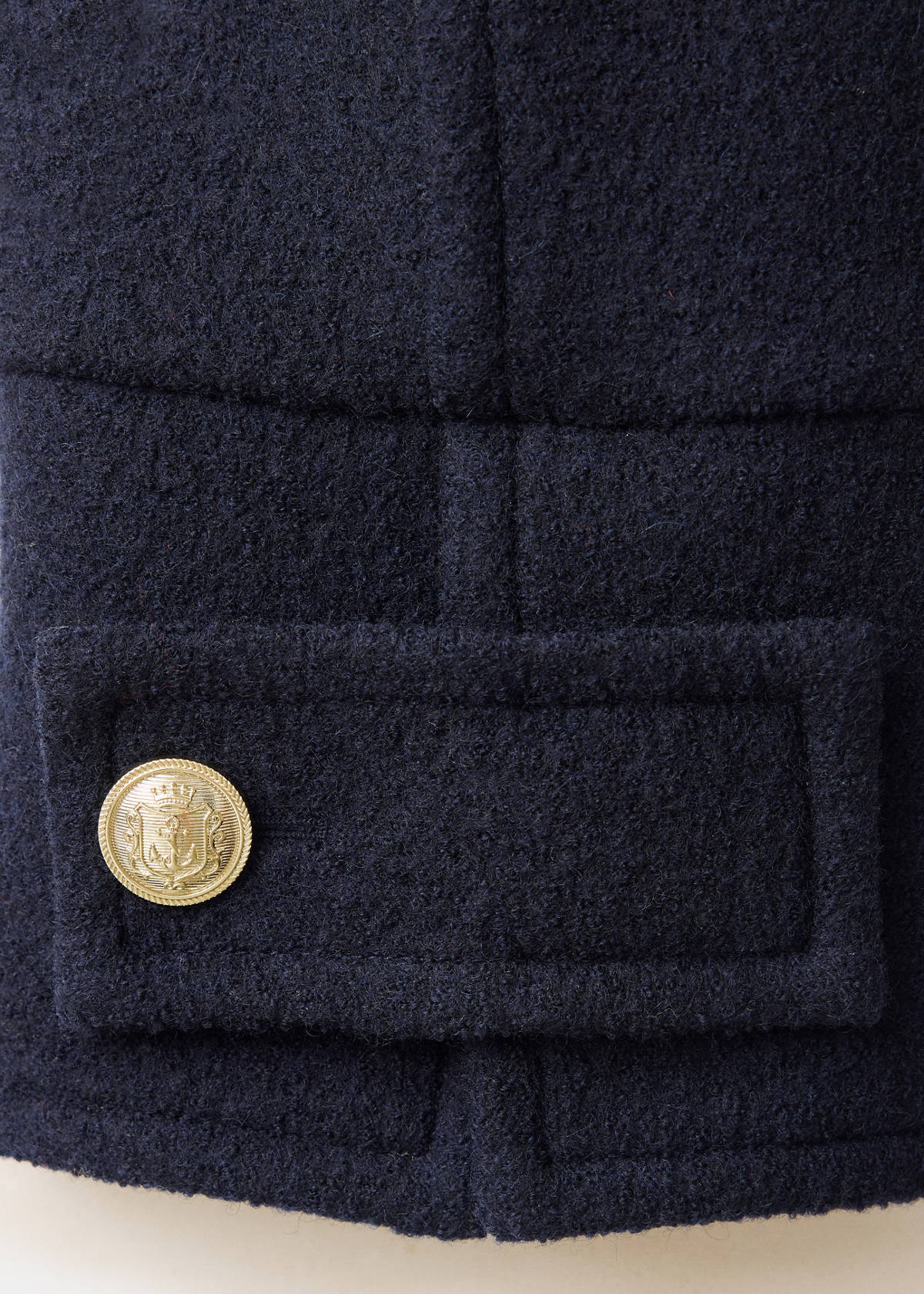 100% wool double-breasted coat — Navy