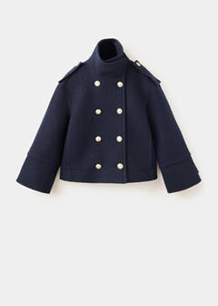 100% wool double-breasted coat — Navy 4