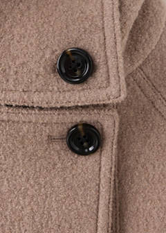 100% wool funnel-neck coat — Medium Brown 7