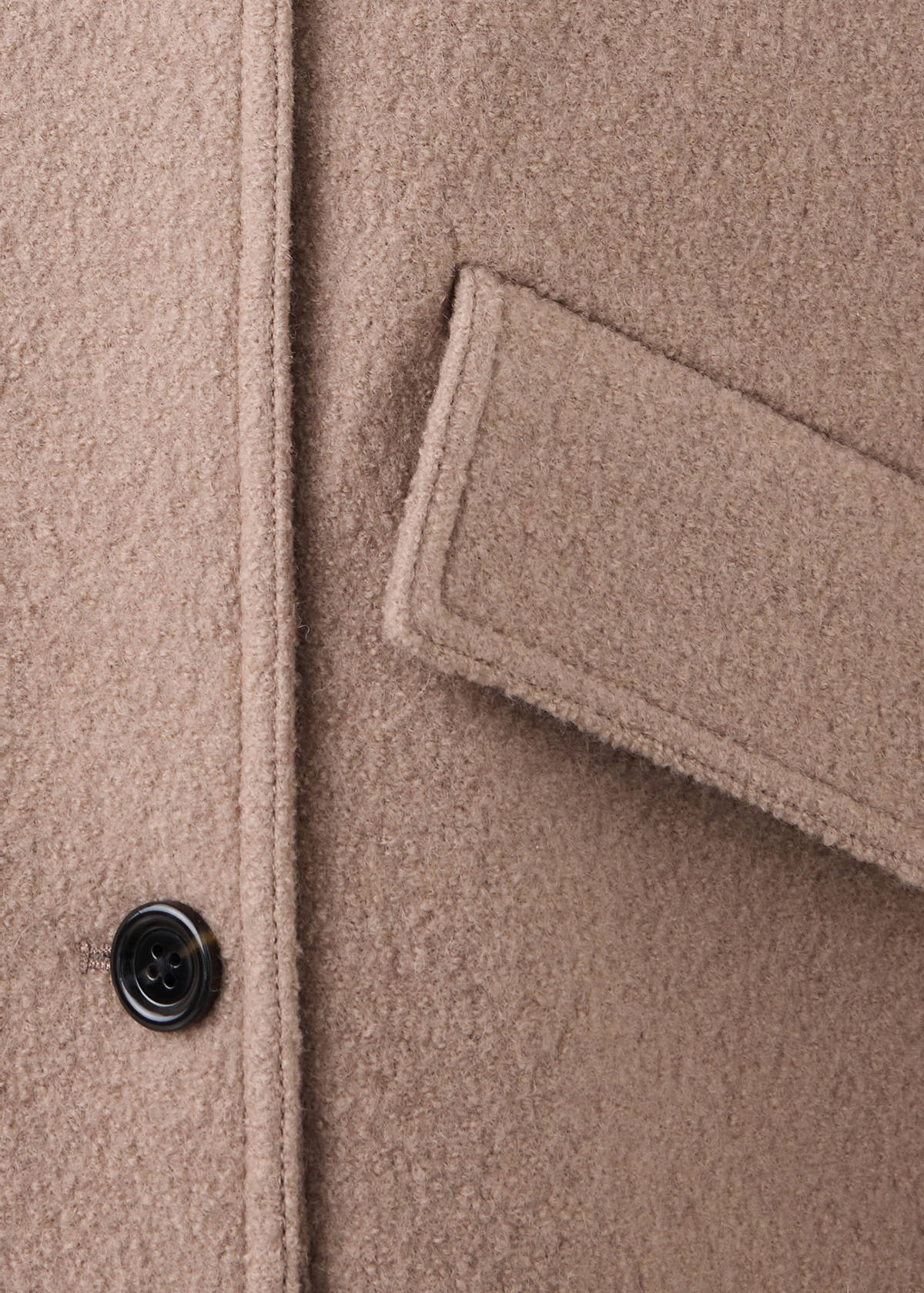 100% wool funnel-neck coat — Medium Brown