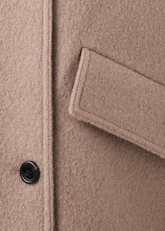 100% wool funnel-neck coat — Medium Brown 8