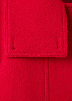 100% wool funnel-neck coat — Red 7