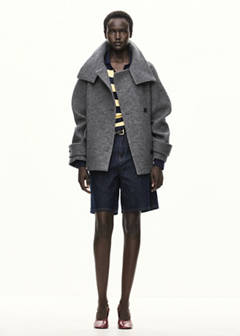 100% wool funnel-neck coat — Grey 2