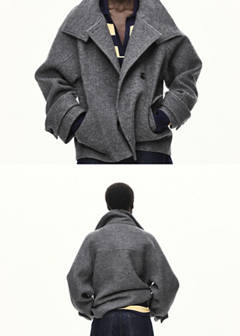 100% wool funnel-neck coat — Grey 4