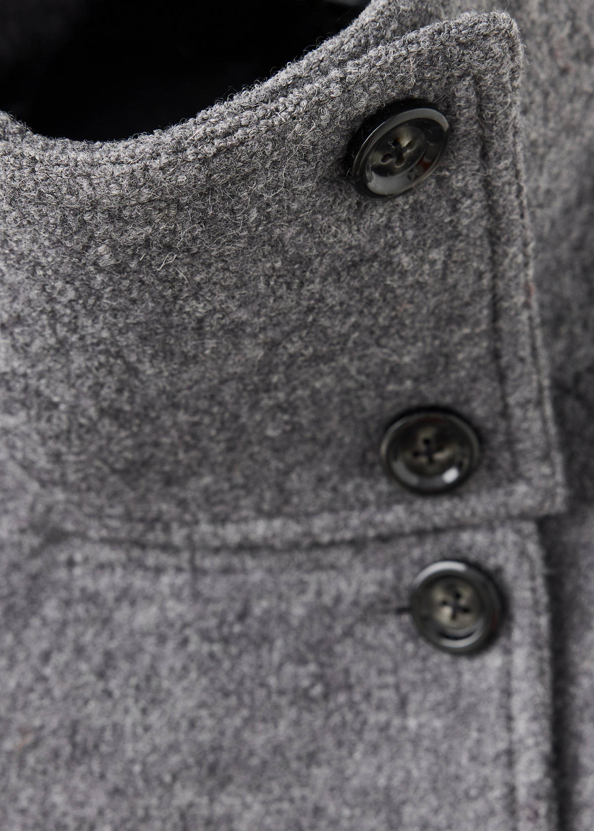 100% wool funnel-neck coat — Grey
