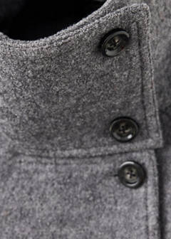 100% wool funnel-neck coat — Grey 6