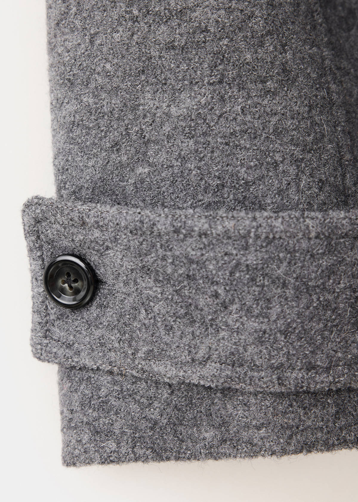 100% wool funnel-neck coat — Grey