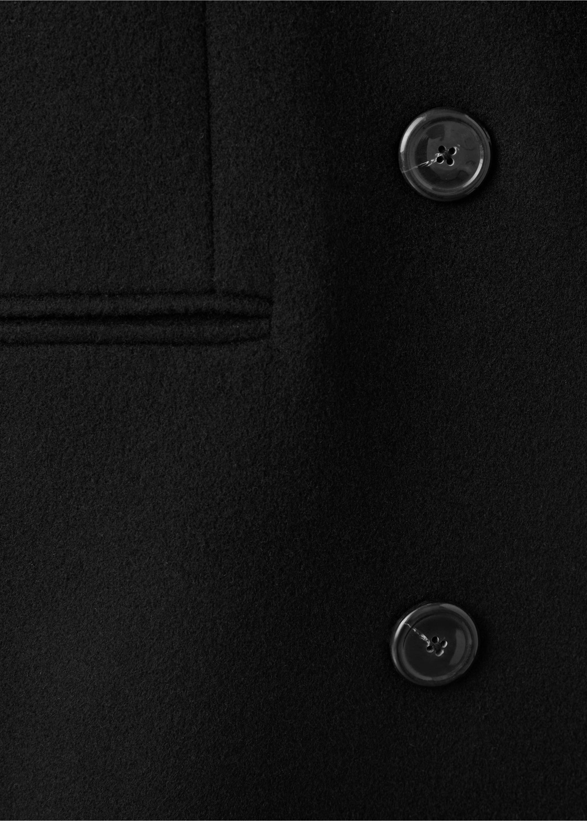 Wool blend overcoat - Details of the article 0, Black. Ref: 37016751-00.