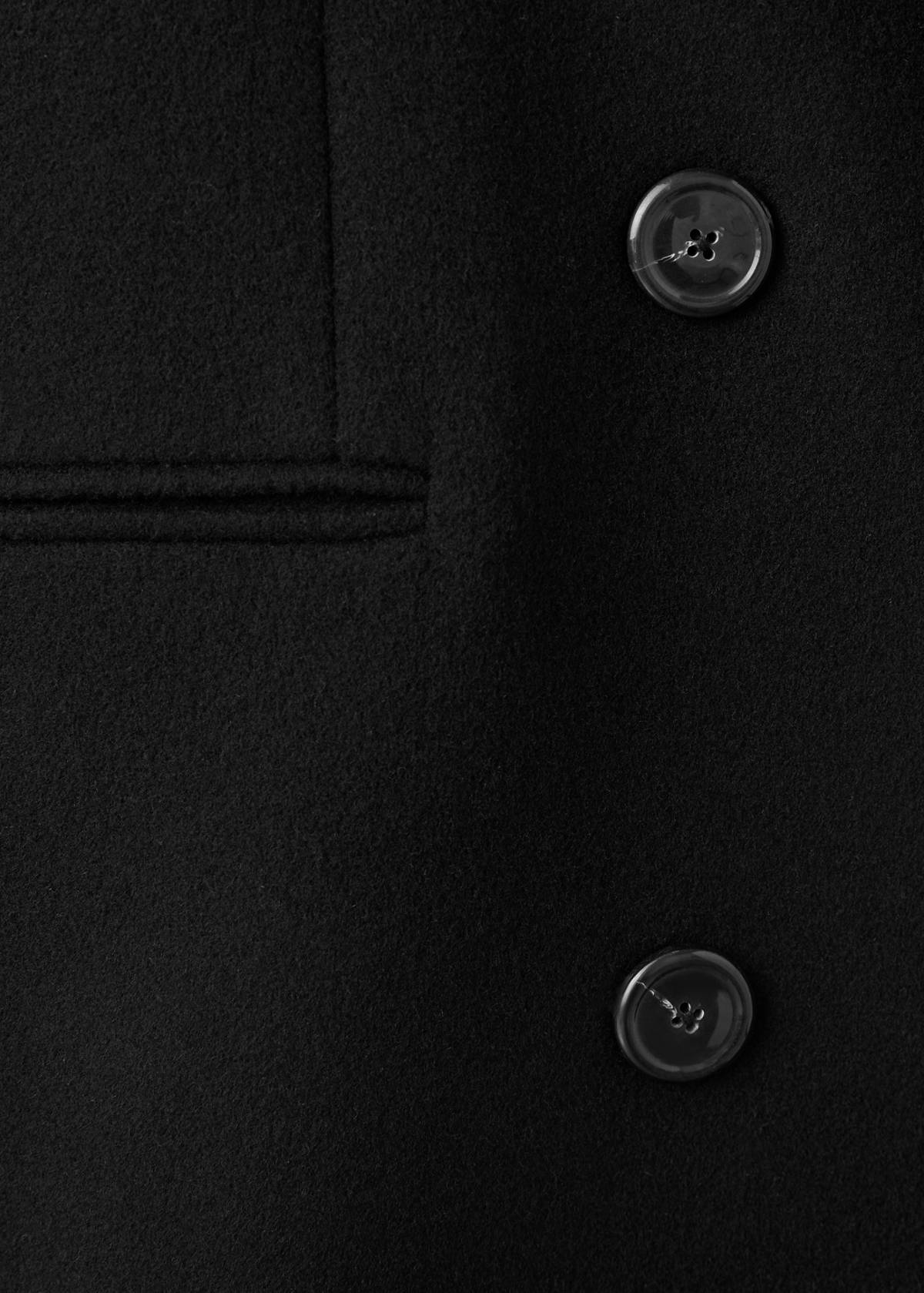 Manteco wool double-breasted coat — Black