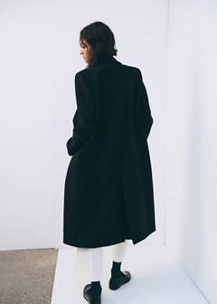 Manteco wool double-breasted coat — Black 11