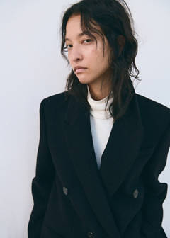 Manteco wool double-breasted coat — Black 12