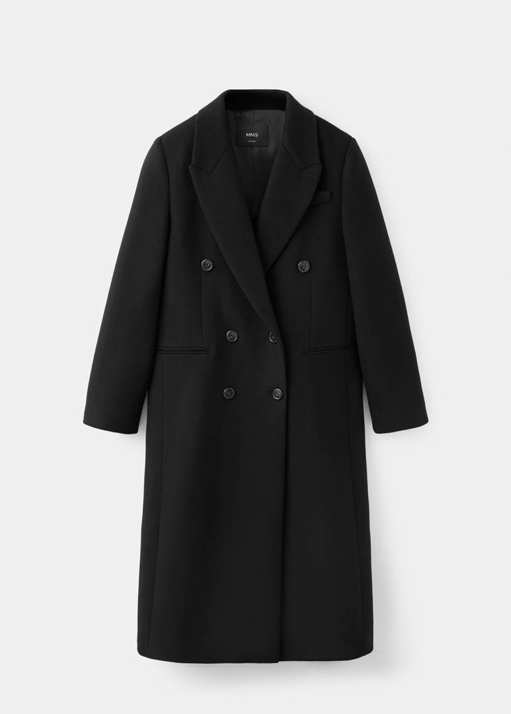 Wool blend overcoat — Black