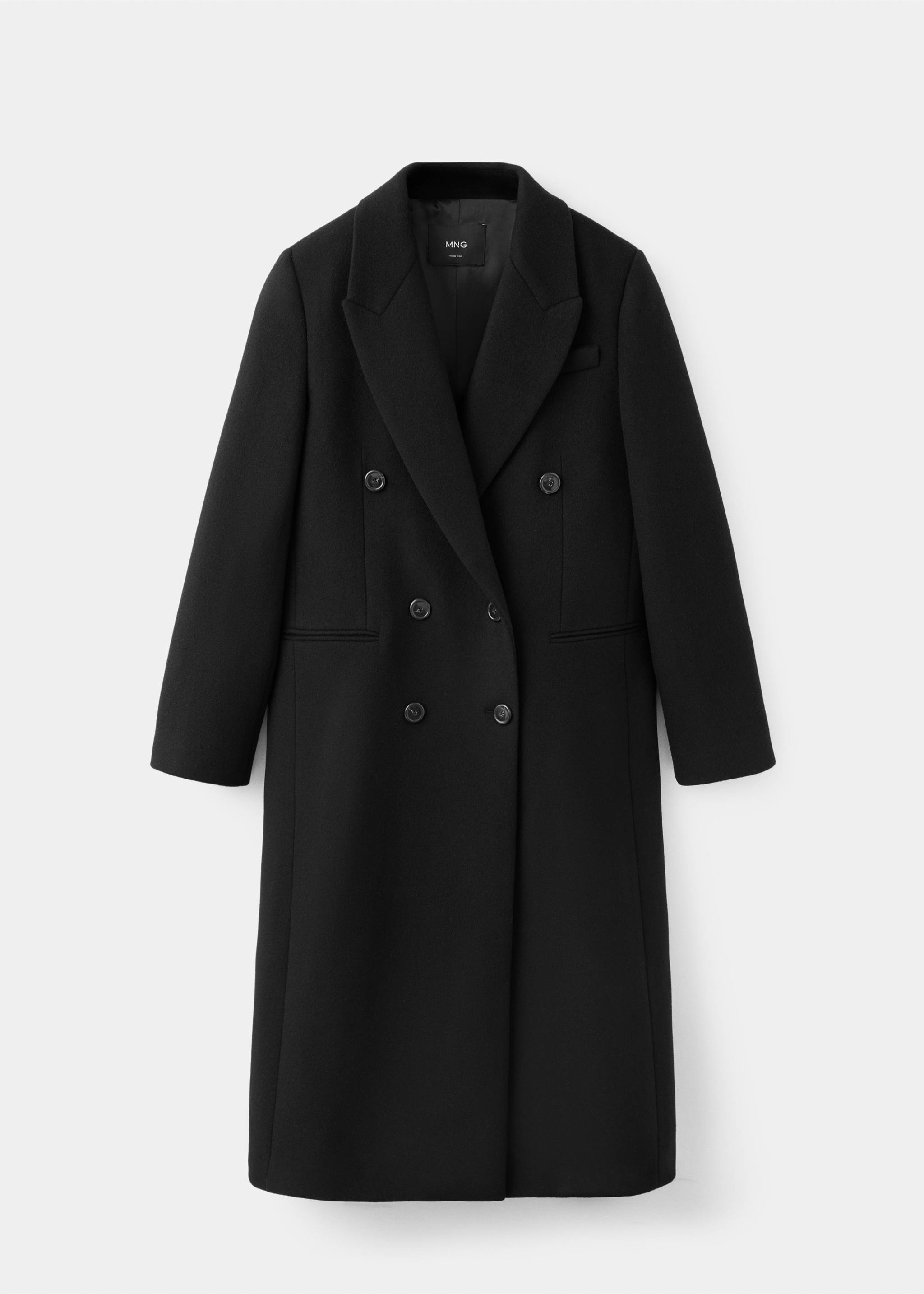 Wool blend overcoat - Article without model, Black. Ref: 37016751-00.