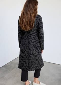 Leopard-print long coat — Grey 3