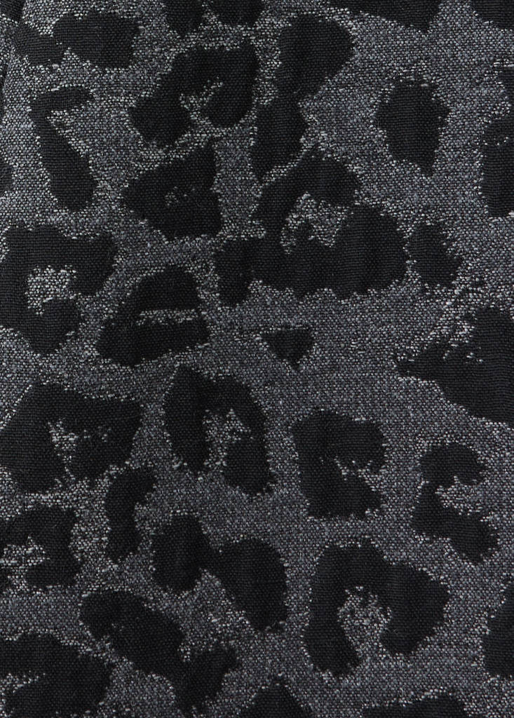 Leopard-print long coat — Grey