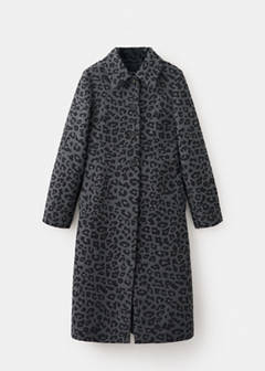 Leopard-print long coat — Grey 5