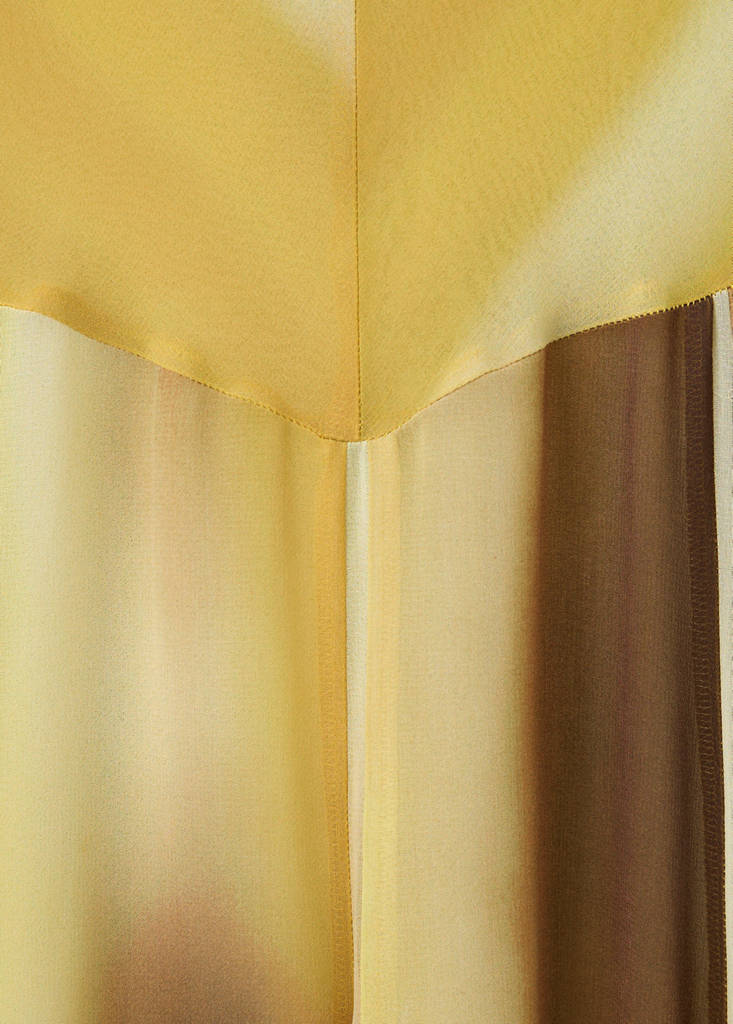 Printed chiffon dress — Mustard