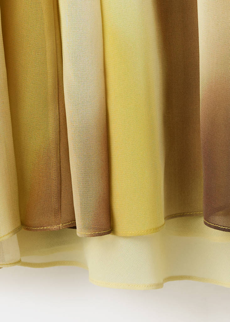 Printed chiffon dress — Mustard