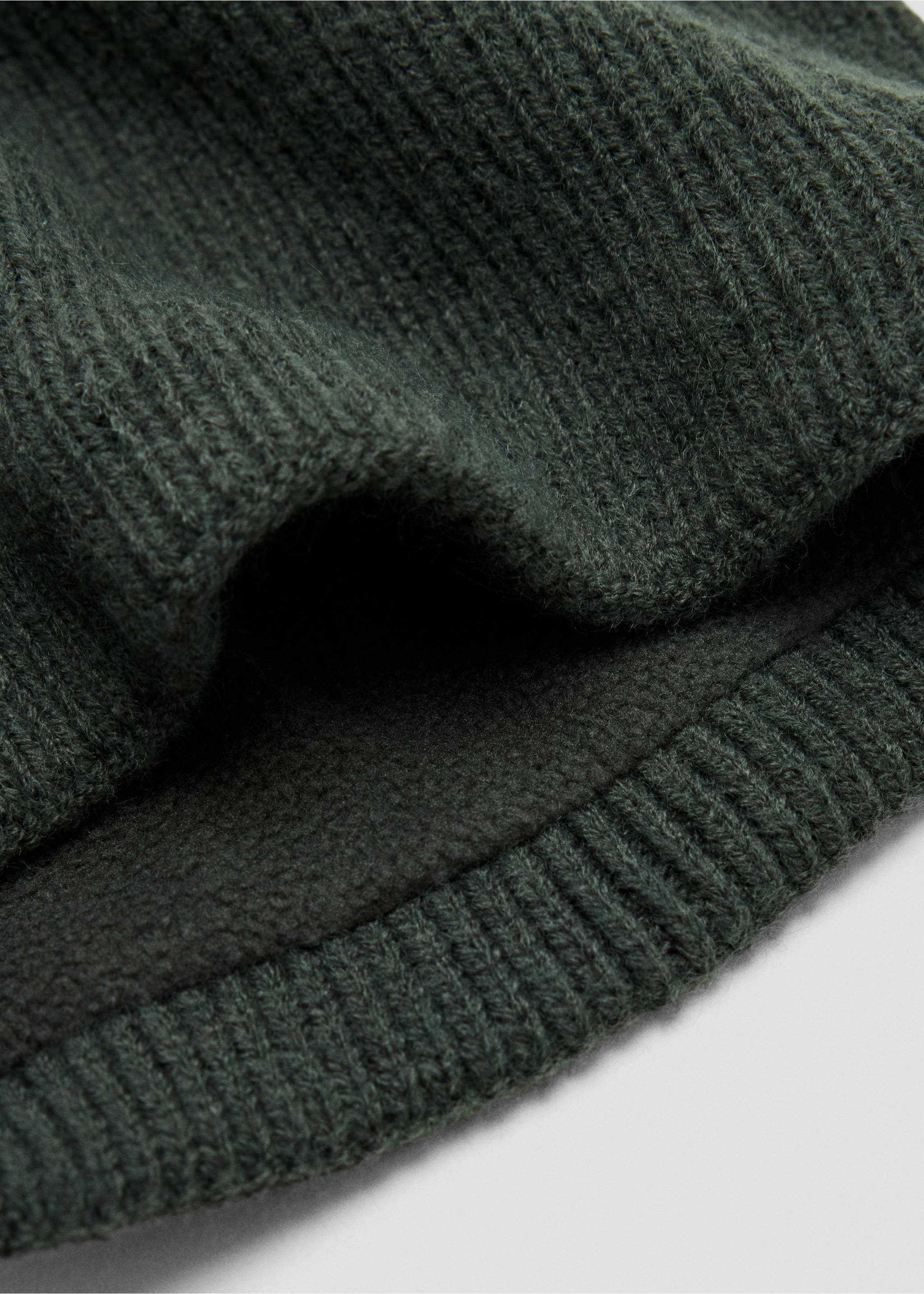 Ribbed scarf with relief logo - Medium plane, Khaki. Ref: 37017119-00.