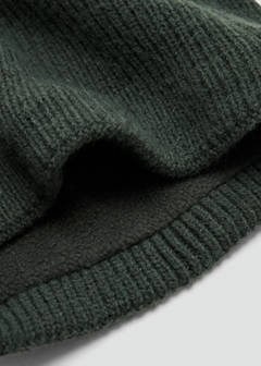 Ribbed scarf with relief logo — Khaki 2
