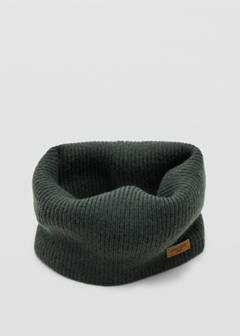 Ribbed scarf with relief logo — Khaki 3
