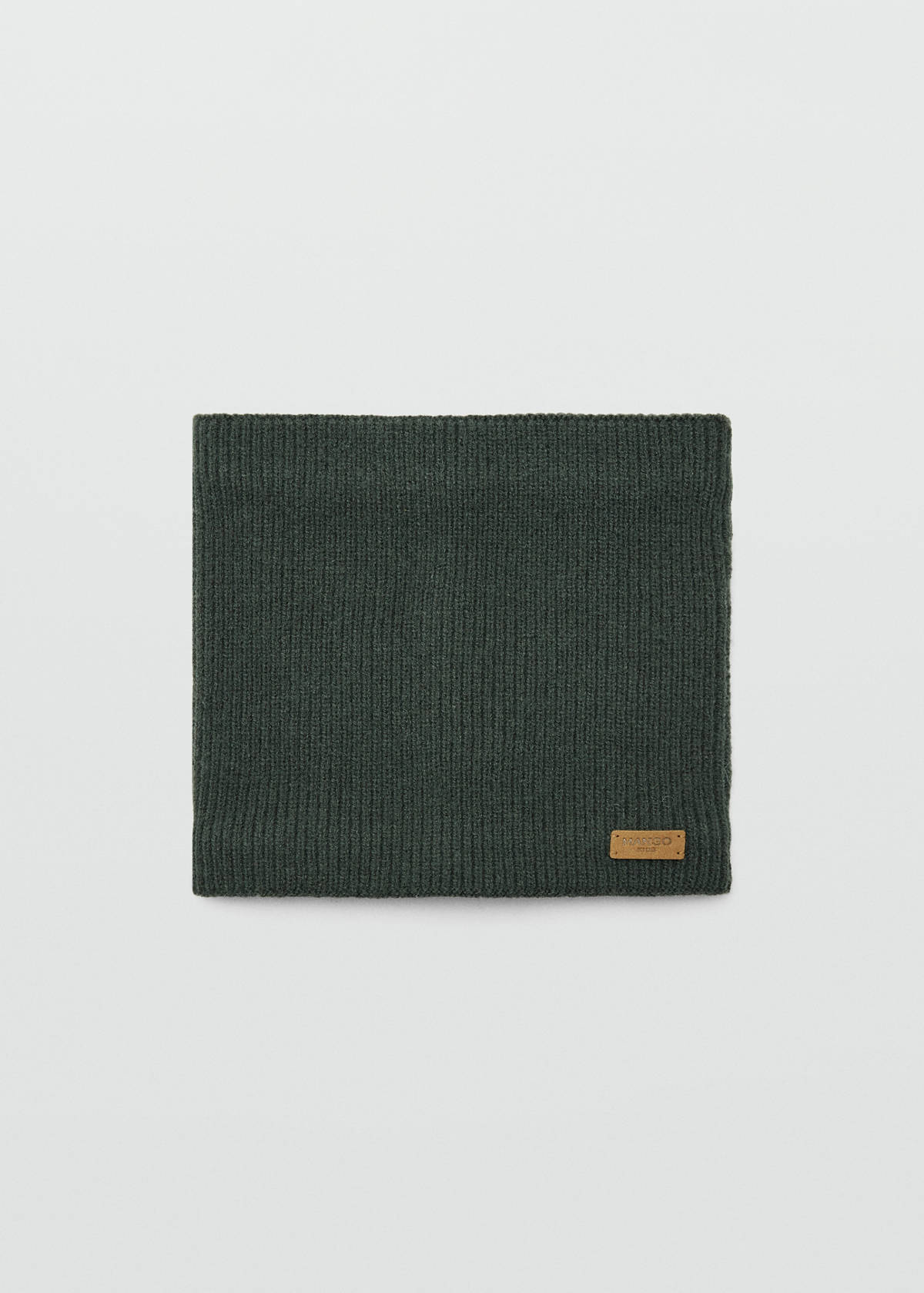 Ribbed scarf with relief logo — Khaki