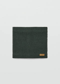 Ribbed scarf with relief logo — Khaki 1