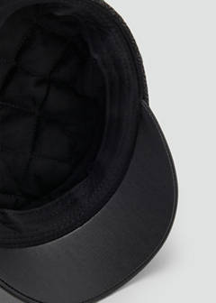 Wool-blend sailor cap with leather-effect detail — Dark Heather Grey 3