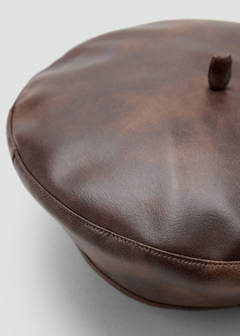 Faux leather beret — Chocolate 5