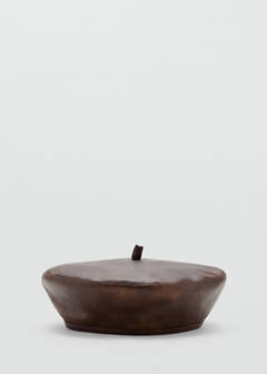 Faux leather beret — Chocolate 3