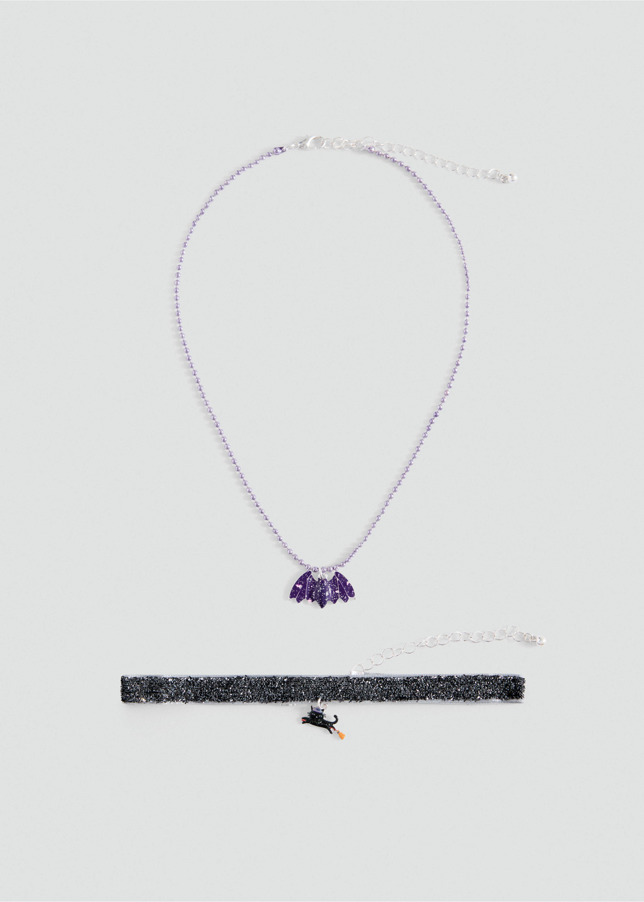Lot 2 colliers Halloween - Article sans modèle, Lilas. Ref: 37017125-00.
