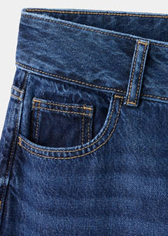 Straight-leg jeans with turned-up hems — Dark Blue 6