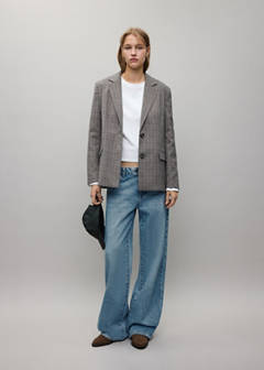 Wide-leg jeans with crossover closure — Medium Blue 2