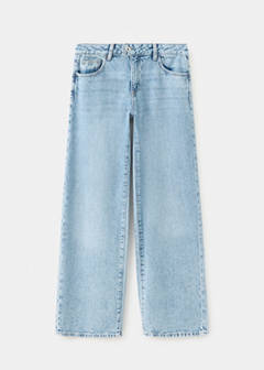 Wide-leg jeans with crossover closure — Medium Blue 5