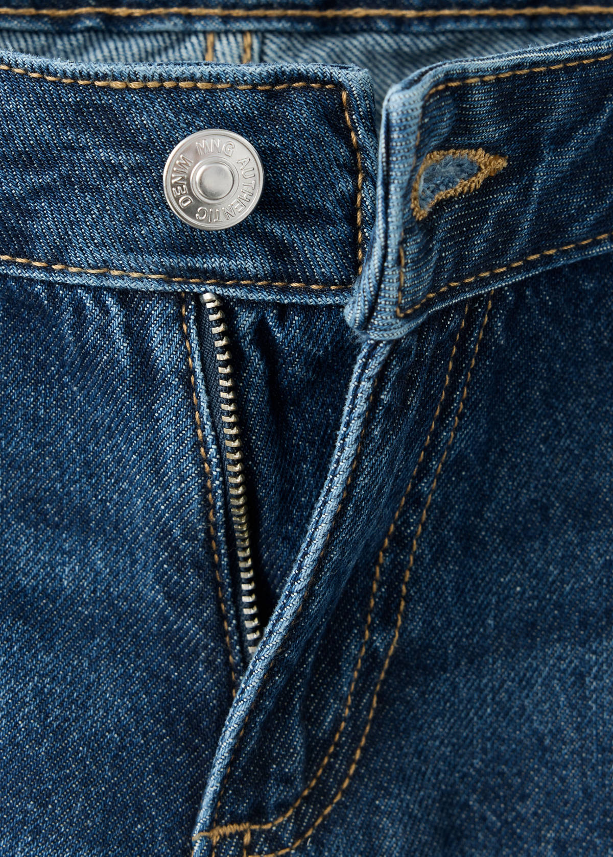 Wide-leg jeans with side buttons — Dark Blue
