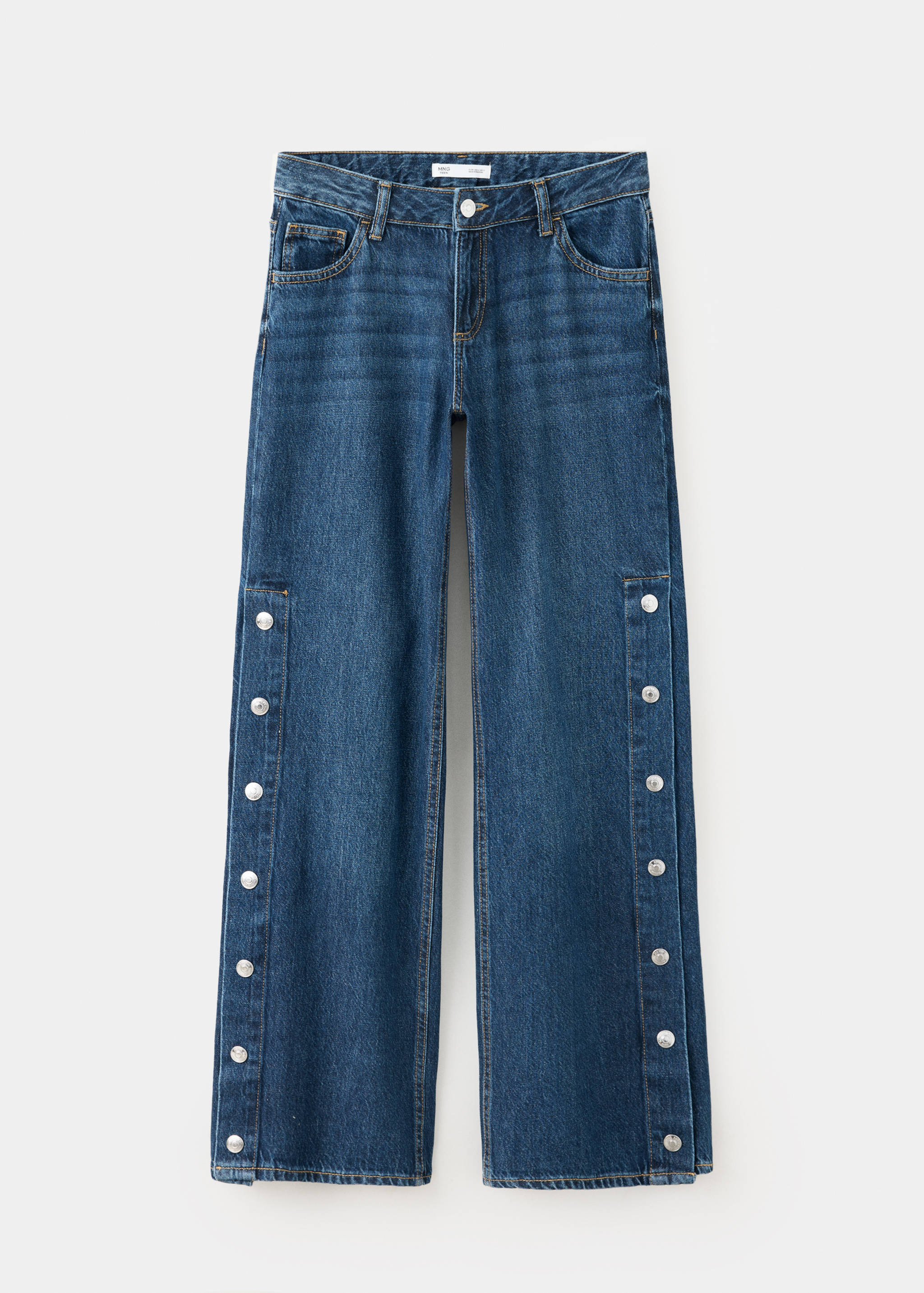 Wide-leg jeans with side buttons - Article without model
