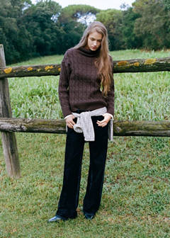 Velvety straight-leg jeans — Navy 2