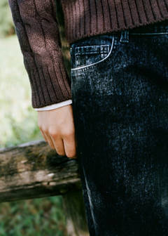 Velvety straight-leg jeans — Navy 3