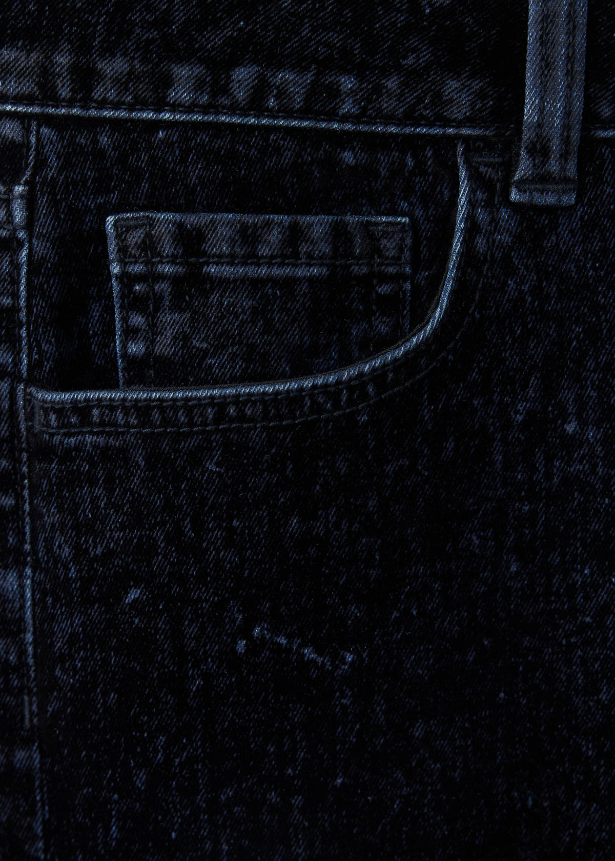Velvety straight-leg jeans — Navy