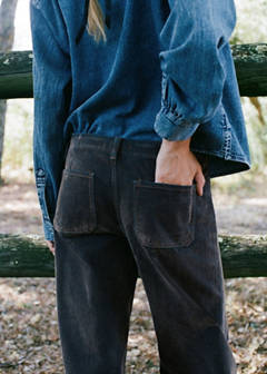 Velvet wide-leg jeans — Chocolate 4