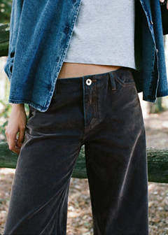 Velvet wide-leg jeans — Chocolate 3