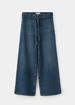 Wide-leg jeans with drawcord detail — Deep Dark Blue 5