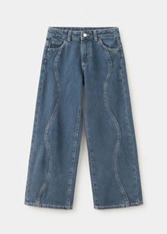 Wide-leg jeans with seam detailing — Medium Vintage Blue 3