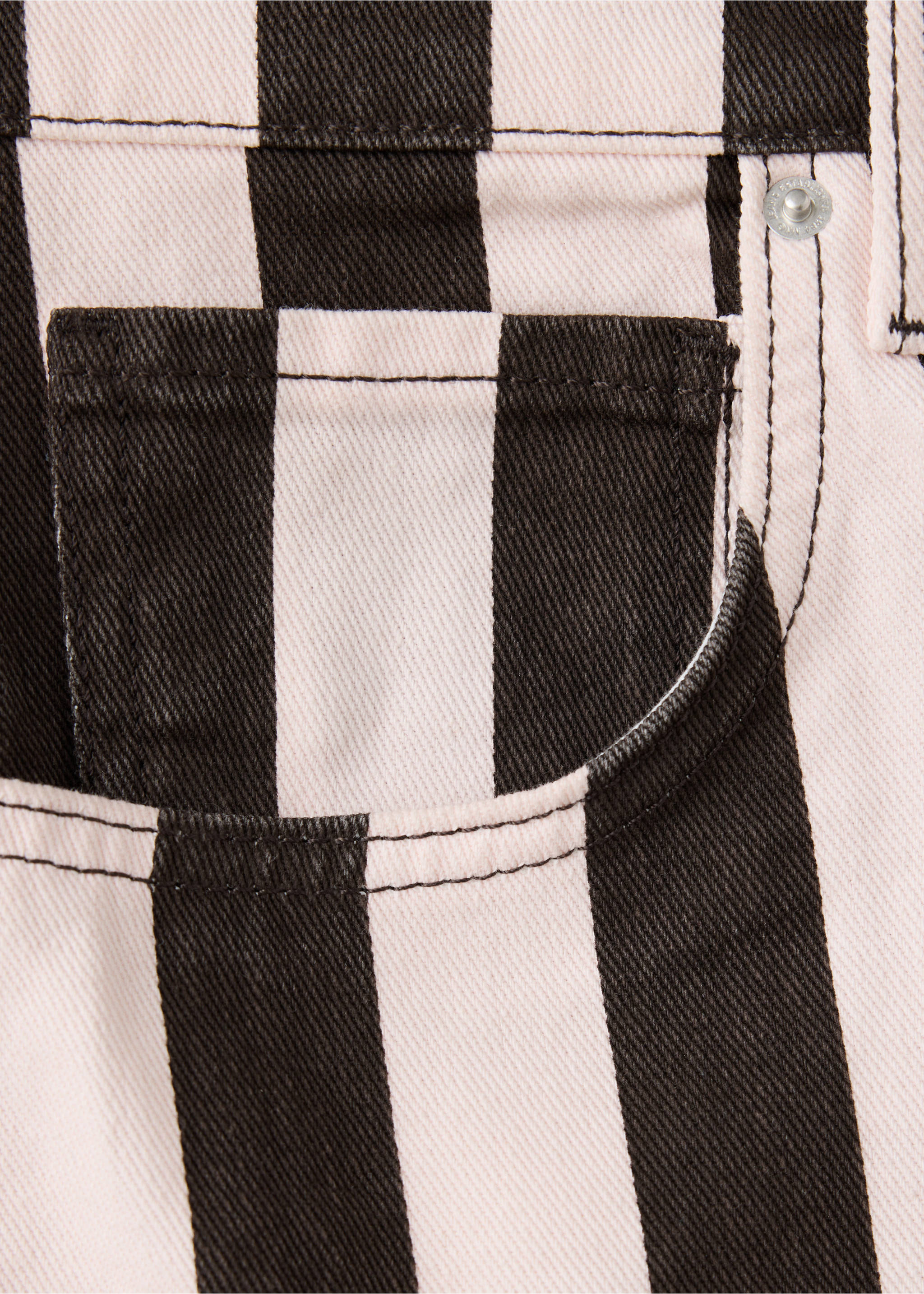 100% cotton striped trousers - Details of the article 0, Ecru. Ref: 37017142-00.