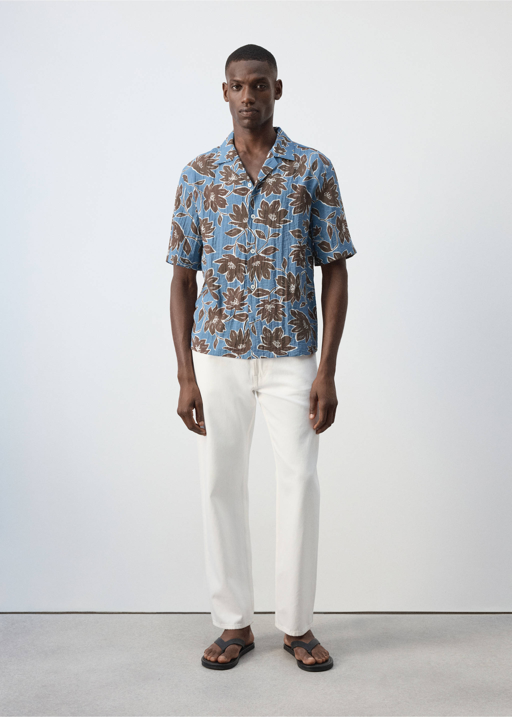 CAMISA FLORM - Plano general, Marrón. Ref: 37017775-00.